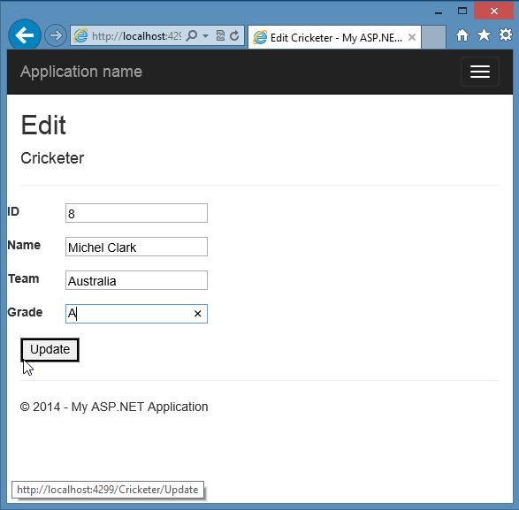 Update Details in MVC